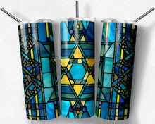 Load image into Gallery viewer, Star of David Hanukkah Stained Glass