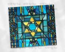 Load image into Gallery viewer, Star of David Hanukkah Stained Glass