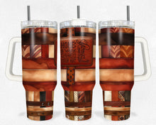 Load image into Gallery viewer, Home is where you hang your hat  Patched Leather 40 Ounce Tumbler Wrap