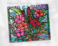 Load image into Gallery viewer, Tropical Flowers Stained Glass