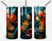 Load image into Gallery viewer, 3D Clay Tulips on Teal