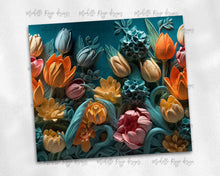 Load image into Gallery viewer, 3D Clay Tulips on Teal