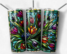 Load image into Gallery viewer, Stained glass spring tulips