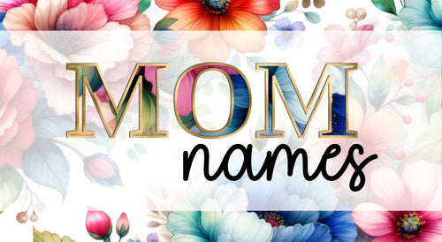 Pink Blue White  Watercolor flowers mom names 104b Matches tumbler Design 104