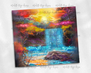 Waterfall Painting with Glitter