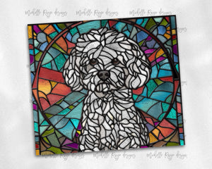 Bichon Frisé stained glass dog