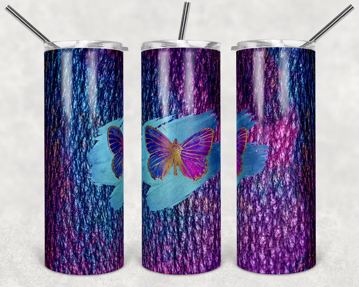 Butterfly Cup with Texture, Faux Glitter and Foil