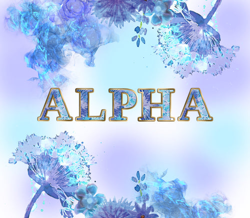 Purple and Teal Watercolor Floral Alphabet PNG Overlays