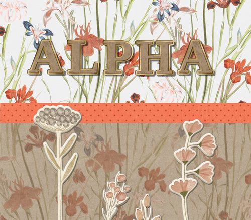 Orange and Brown Wildflowers Alphabet PNG Overlays