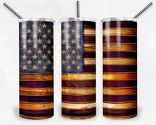 Load image into Gallery viewer, American Flag Wood Design