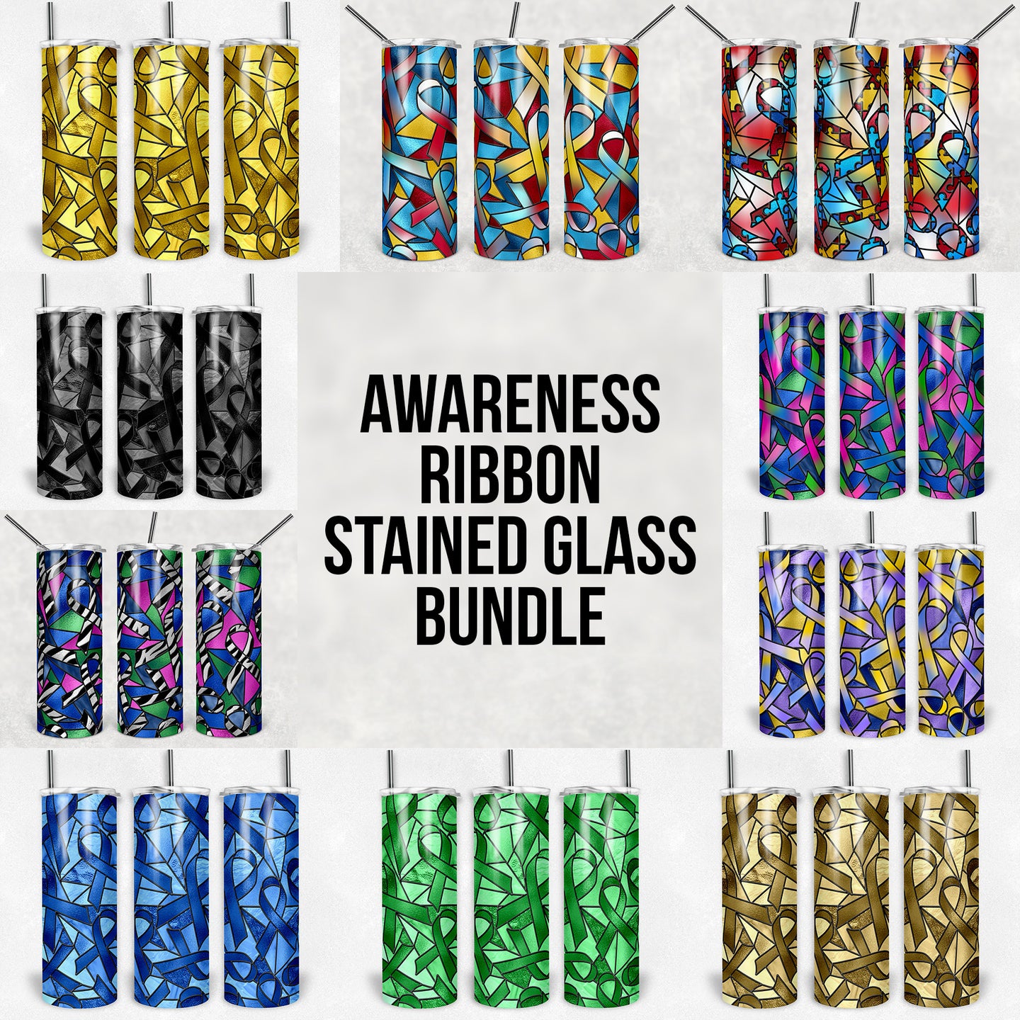 Awareness Ribbon Stained Glass Bundle - Limited Time