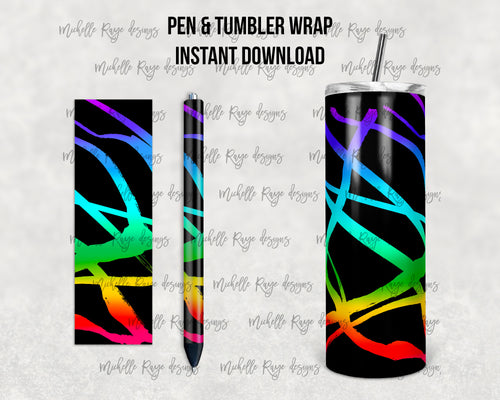 Black and Bright Neon Rainbow Bleach Combo