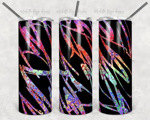 Black and Rainbow Glitter Bleach