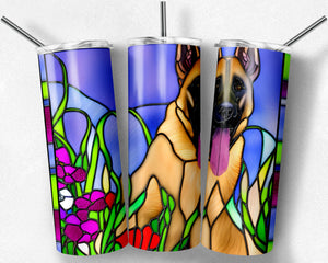 Belgian-Malinois Dog Stained Glass