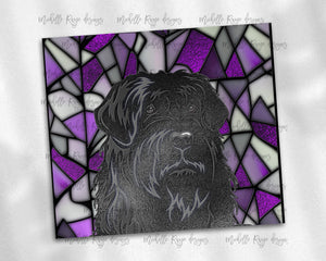 Black Russian Dog Stained Glass