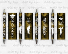 Load image into Gallery viewer, 2023 Graduation Black and Gold Pen Wraps Set 5