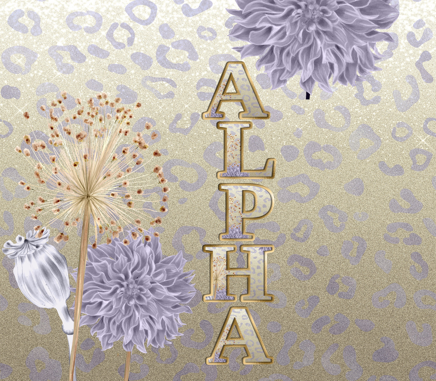 Boho Purple and Gold  Cheetah, Leopard Alphabet PNG Overlays