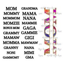 Load image into Gallery viewer, Bright Floral Blank with Split Mom and Grandmom PNG Overlays