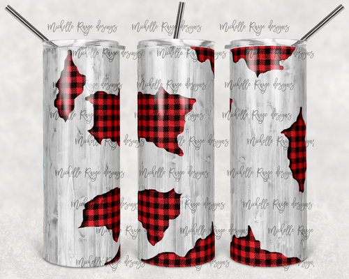 Buffalo Plaid White Wood Peek A Boo