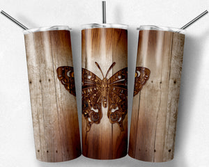 Wooden Butterfly on Wood