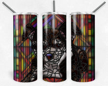 Load image into Gallery viewer, Chiweenie Brown and White Dog Stained Glass