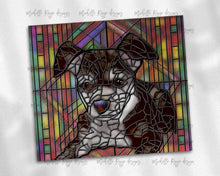 Load image into Gallery viewer, Chiweenie Brown and White Dog Stained Glass