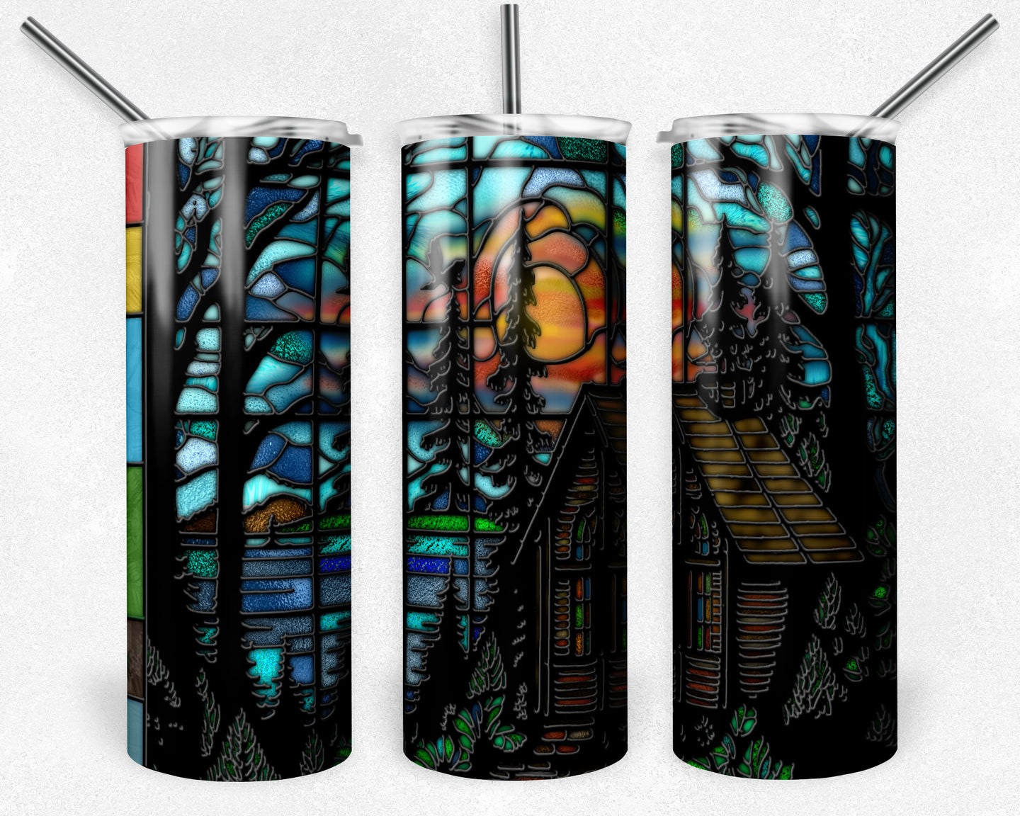 Cabin in the Woods Stained Glass