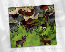 Load image into Gallery viewer, Stained Glass Camo with Deer Scene