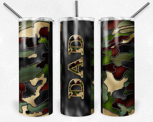 Stained Glass Camo with Black Line Dad