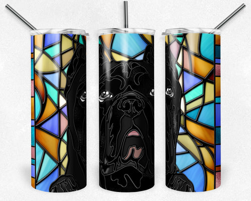 Cane Corso Black Dog Stained Glass