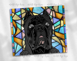 Cane Corso Black Dog Stained Glass