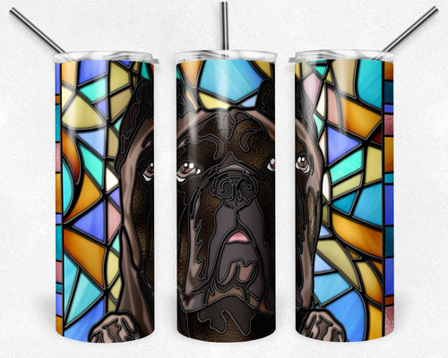 Cane Corso Brindle Dog Stained Glass