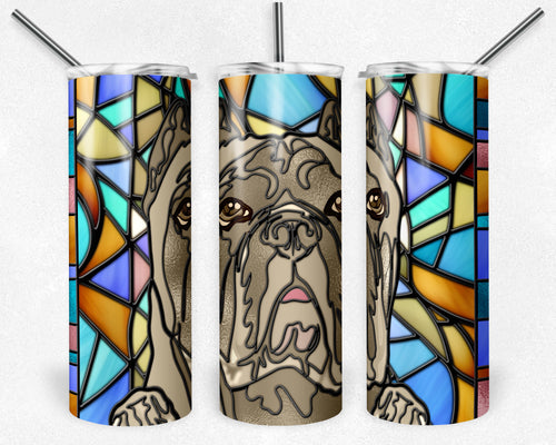 Cane Corso Fawn Dog Stained Glass