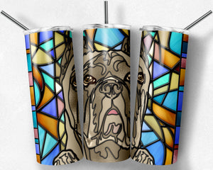 Cane Corso Fawn Dog Stained Glass