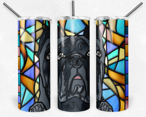 Cane Corso Gray Dog Stained Glass
