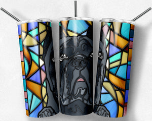 Cane Corso Gray Dog Stained Glass