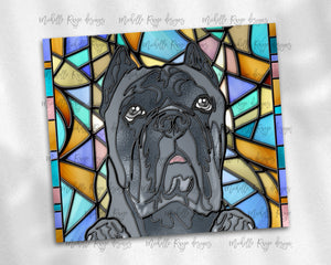 Cane Corso Gray Dog Stained Glass