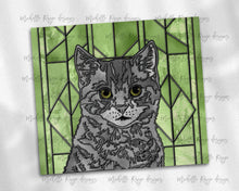Load image into Gallery viewer, Gray Cat Stained Glass