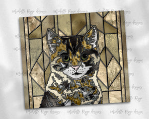 Multicolored Cat Stained Glass