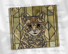 Load image into Gallery viewer, Red Tan Cat Stained Glass