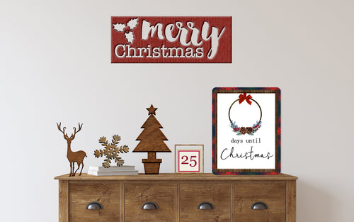 Tartan Plaid Christmas Countdown Dry Erase Board