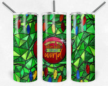 Load image into Gallery viewer, Someone with Autism Lights Up My World Christmas Lights Stained Glass