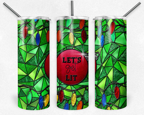 Let's Get Lit Christmas Lights Stained Glass