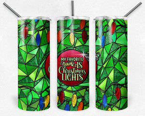 My Favorite Color is Christmas Lights Stained Glass