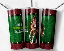 Load image into Gallery viewer, All I Want for Christmas... is a Horse! Red and Green Tooled Leather