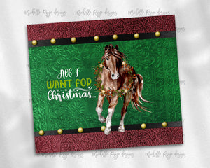 All I Want for Christmas... is a Horse! Red and Green Tooled Leather