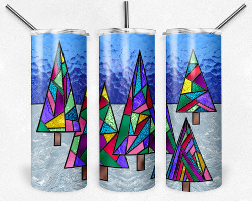 Christmas Trees Stained Glass