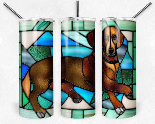 Dachshund Stained Glass