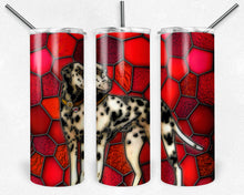 Load image into Gallery viewer, Dalmatian Dog with either Brown or Blue Eyes Stained Glass