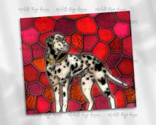 Load image into Gallery viewer, Dalmatian Dog with either Brown or Blue Eyes Stained Glass